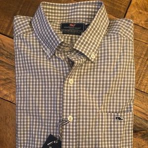Vineyard Vines Slim Fit Tucker Shirt Gingham Gray